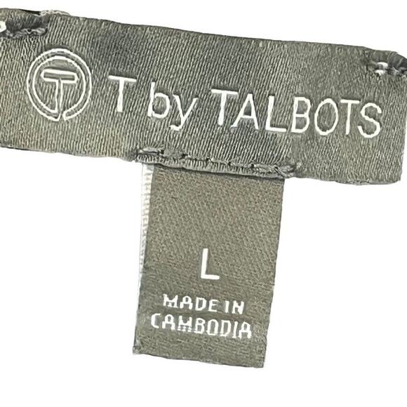 T by Talbots Womens White Black Loose Knit Long Sleeve Cotton Blend Sweater sz L - Picture 16 of 16